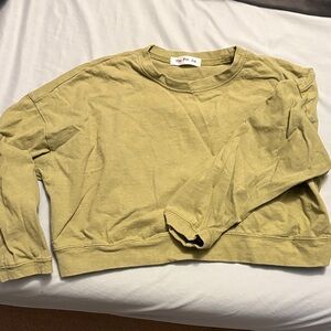 Stylish Olive Green Cropped Sweatshirt